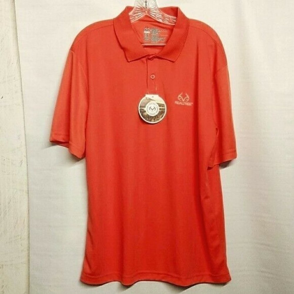 Team Realtree Salmon Orange Large Men’s Polos Shirt